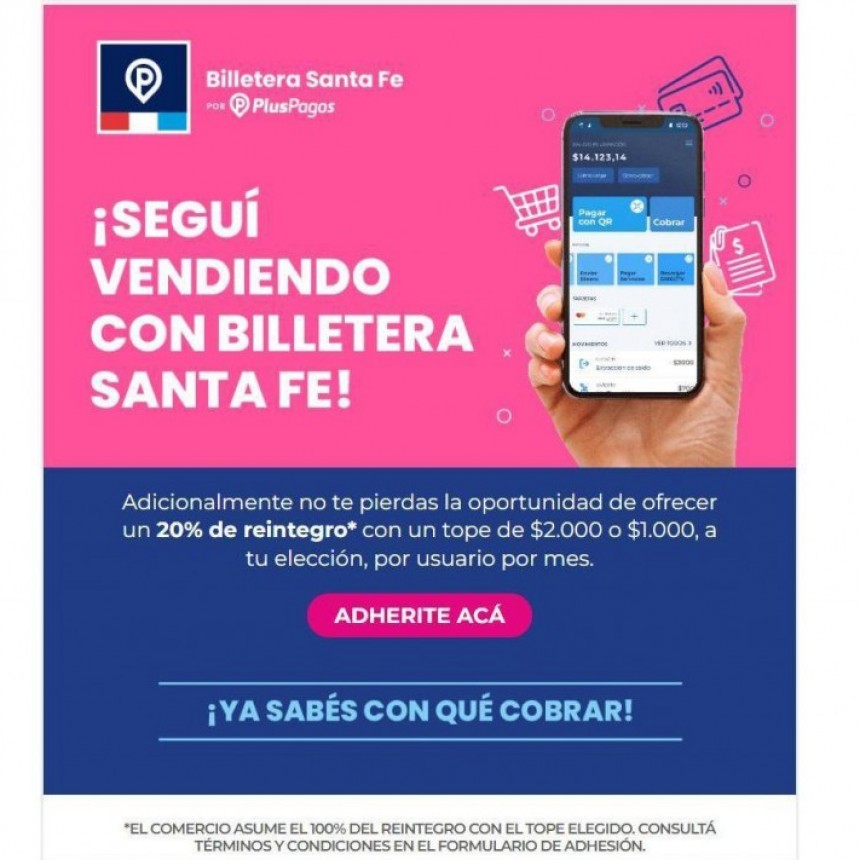Billetera Santa Fe renueva su programa de reintegro de comercios