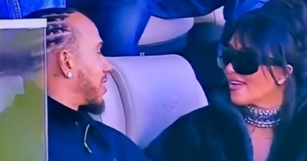 Las imágenes de Lewis Hamilton y Kim Kardashian en el Super Bowl que confirman su romance