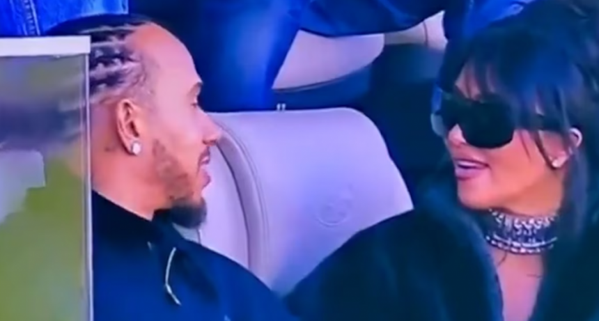 Las imágenes de Lewis Hamilton y Kim Kardashian en el Super Bowl que confirman su romance