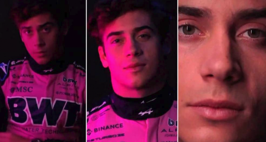 Se conocieron las im&aacute;genes de Colapinto para la presentaci&oacute;n oficial de la F&oacute;rmula 1 del GP en Imola 