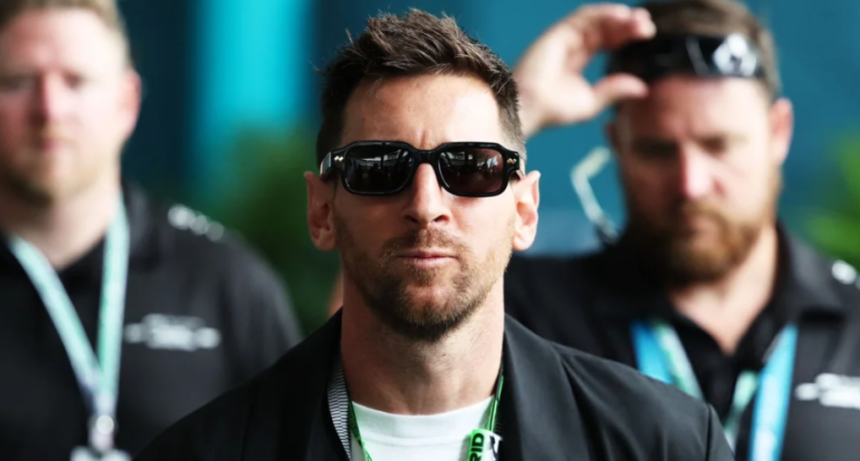 Messi revolucion&oacute; el paddock de la F&oacute;rmula 1 en Miami para ver la carrera de Colapinto