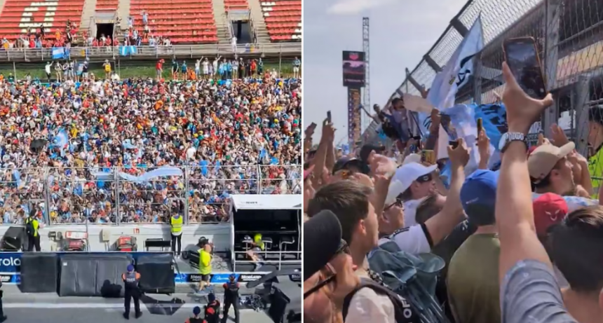Los impactantes videos del fervor por  Colapinto en el GP de Espa&ntilde;a de F1: la llamativa canci&oacute;n para Alpine