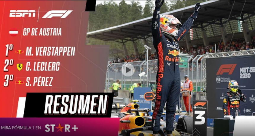 Max Verstappen gan&oacute; el Gran Premio de Austria de F&oacute;rmula 1 y ratific&oacute; el dominio de Red Bull