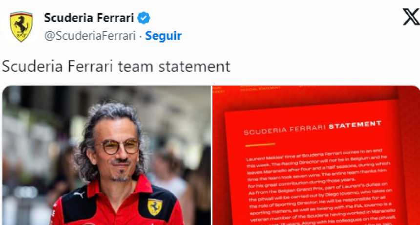 Ferrari nombra nuevo director deportivo tras la marcha de Mekies