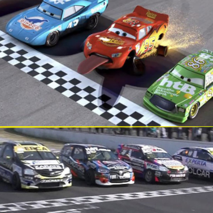 Toques, sobrepasos y cuatro autos a la par: la dram&aacute;tica definici&oacute;n en el Turismo Pista que fue comparada con la de Cars