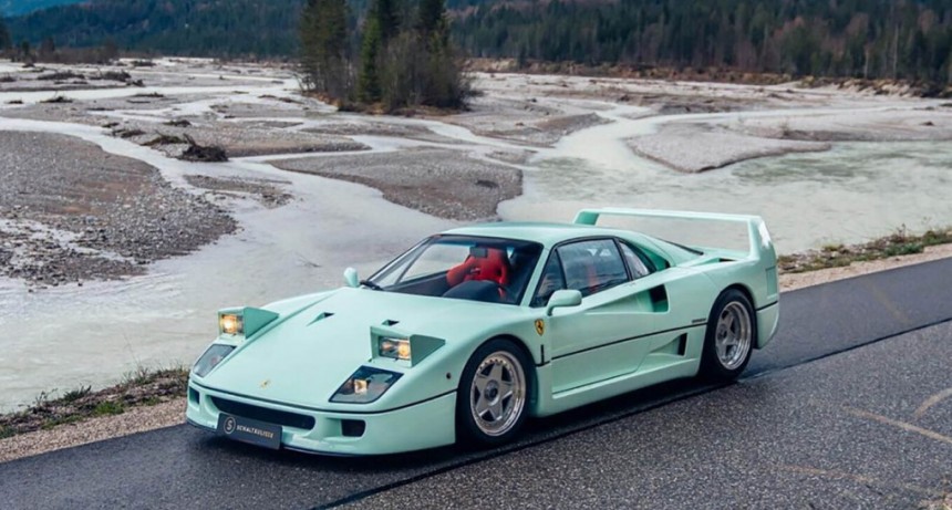 Subastan la &uacute;nica Ferrari F40 color verde menta que existe en el mundo