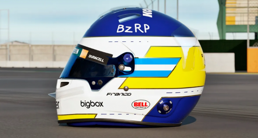 Franco Colapinto rinde homenaje a Carlos Reutemann con un casco especial
