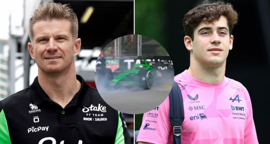 La llamativa acusaci&oacute;n de H&uuml;lkenberg a Colapinto por el trompo que sufri&oacute; en el GP de Singapur