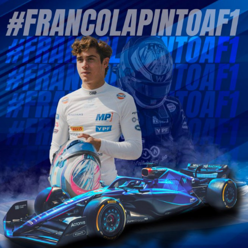 Hist&oacute;rico: Franco Colapinto se prueba en la F&oacute;rmula 1