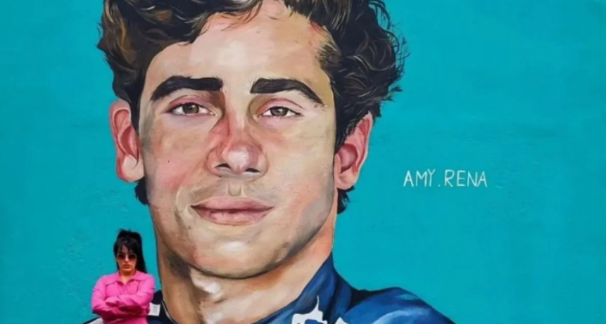 Franco Colapinto fue retratado en un mural en Luj&aacute;n
